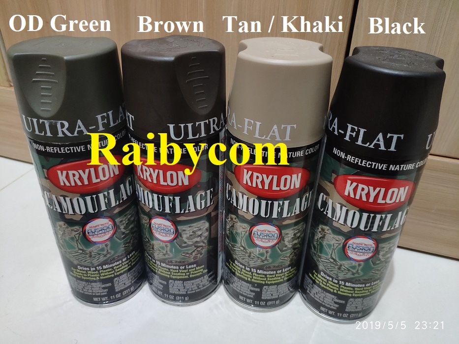 Cat-Semprot-Military-Camo-Camoflage-KRYLON-Ultra-Flat-Doff