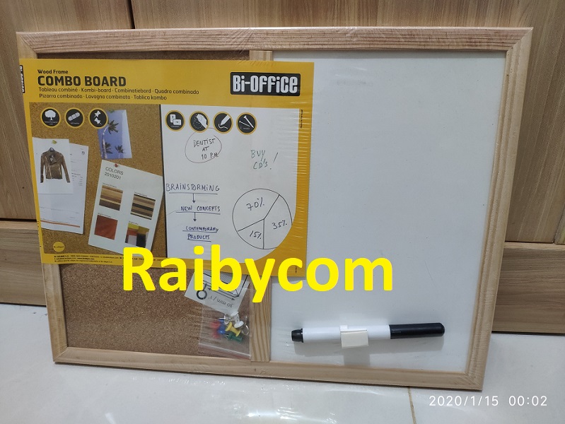Papan_informasi_kombinasi_cork_board_white_board_40_30cm